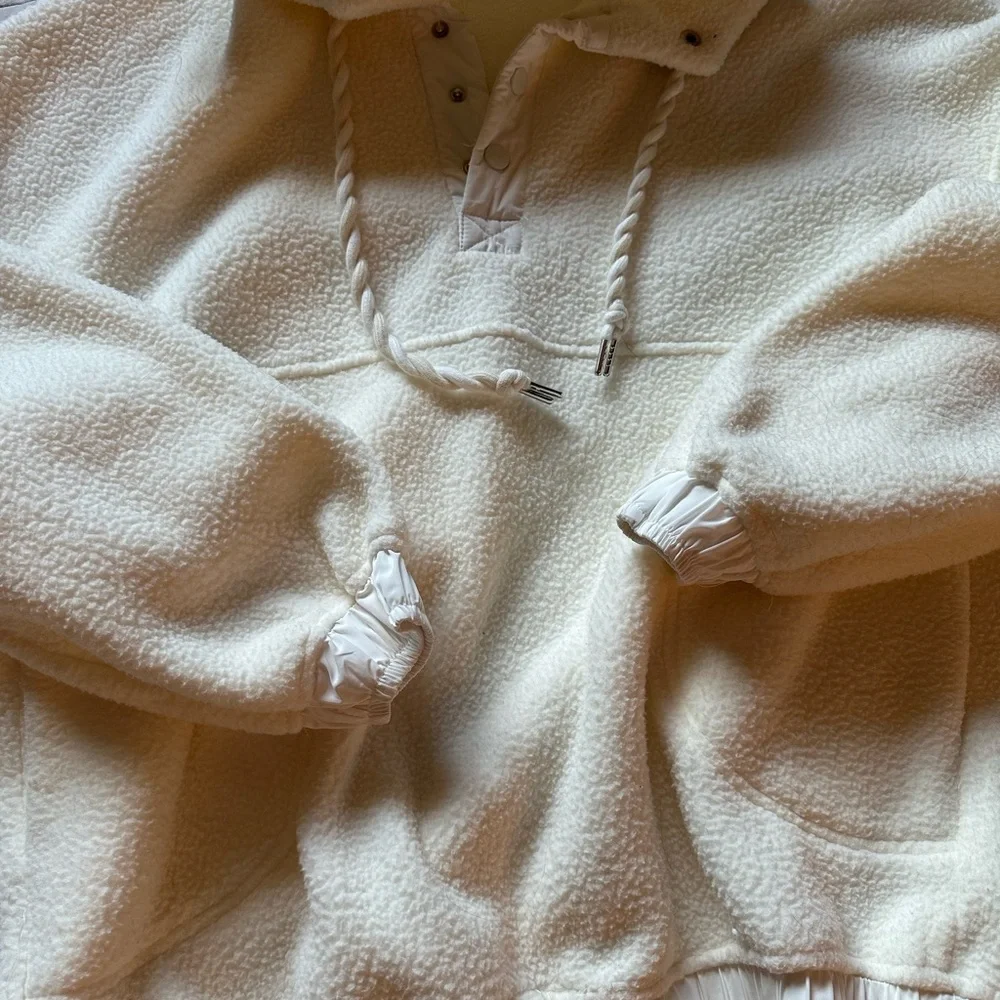 White and Cream Teddy Hooded Sweatshirt - Picture 1 of 7